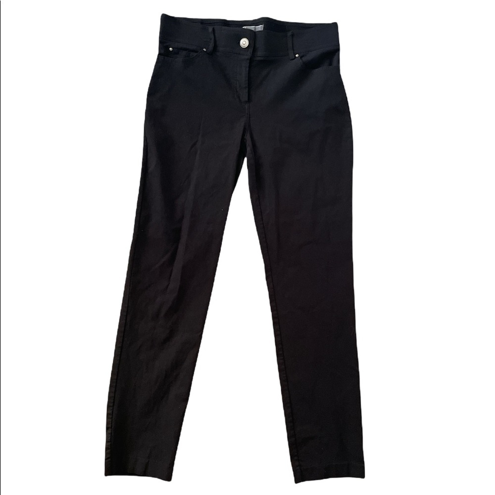 89th & Madison Womens Black Elastic Waist Stretch Pants Sz 10